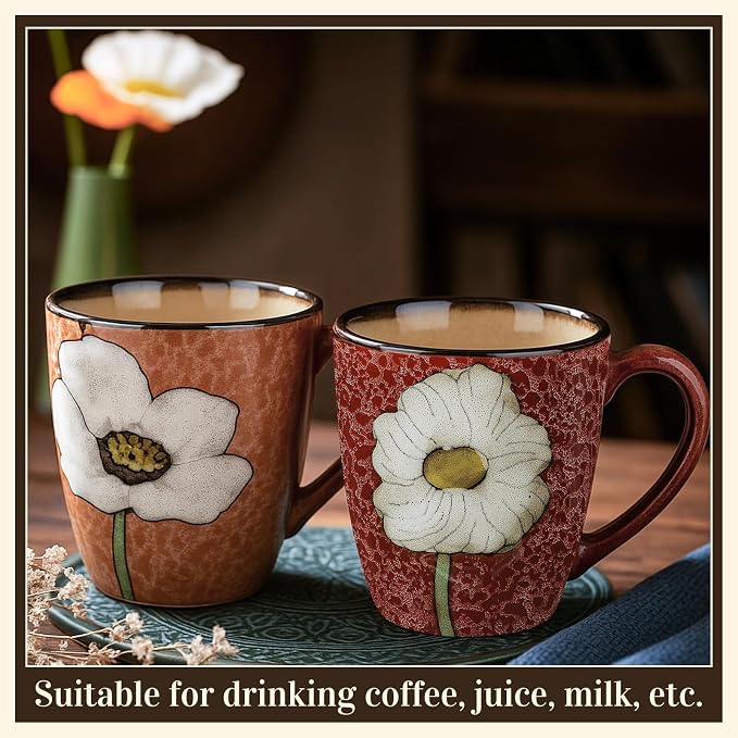 Maxdot 12oz Ceramic Coffee Mugs, Glazing Process Coffee Cup - Image 4