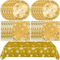 41Pcs Winter Snowflake Party Decorations Snowflake Tableware Set Golden Winter by Mainivo