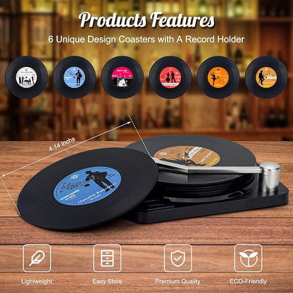Retro Vinyl Record Coasters - Image 2