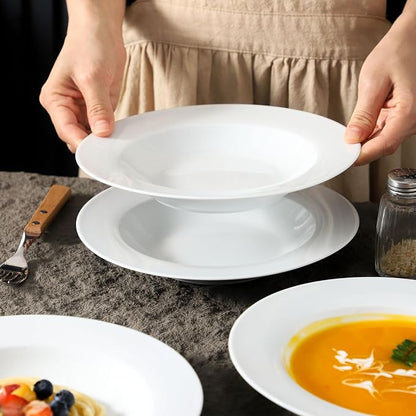 Ceramic Soup Bowls Shallow Plates, Halloween 4 Pack White Dinner Bowls Plates - Image 3