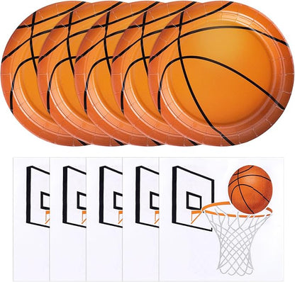 50 Pcs Basketball Plates and Napkins, Basketball Birthday Party Decorations | by NatNarr