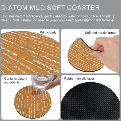Vintage Simple Coasters Set of 4, Absorbent Coasters - Image 9