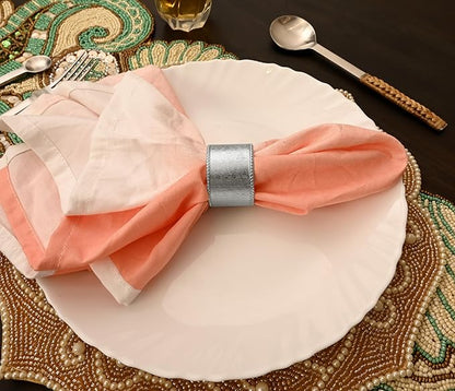 ALPHA Living HOME Silver Napkin Rings Set of 12 Premium, 100% Metal Rust-Resistant Décor - Handcrafted French-Style Metal Holders 2" for Thanksgiving, Christmas, Parties & Everyday Dining