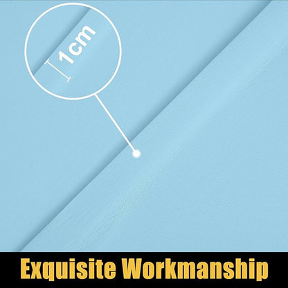 Smiry Rectangle Picnic Table Cloth, Waterproof Elastic Fitted Tablecloths for 6 Foot Tables, Washable Polyester Table Cover for Camping, Indoor and Outdoor (Light Blue, 30"x72")