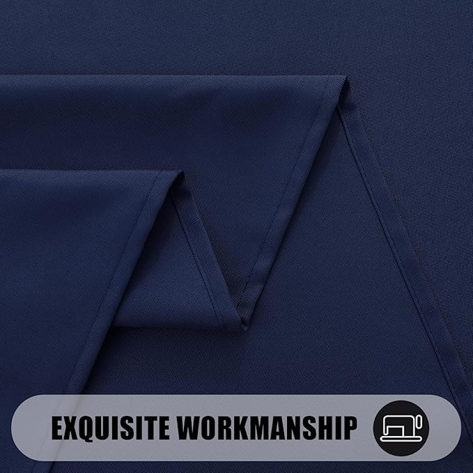 Smiry Rectangle Table Cloth, Waterproof Anti-Scratch Polyester Tablecloth, Decorative Washable Fabric Table Cover for Dining, Buffet, Parties and Outdoor, 60x140, Navy