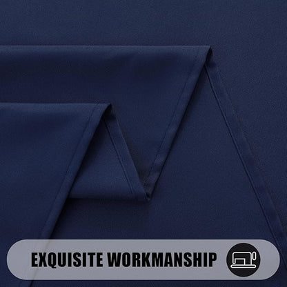 Smiry Rectangle Table Cloth, Waterproof Anti-Scratch Polyester Tablecloth, Decorative Washable Fabric Table Cover for Dining, Buffet, Parties and Outdoor, 60x120, Navy
