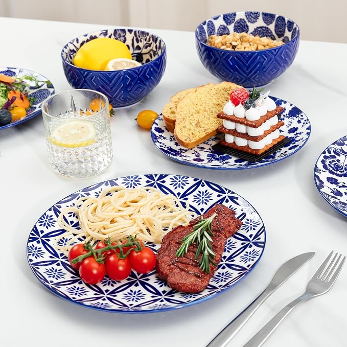 LEHAHA 12 Pieces Modern Porcelain Dinnerware Set，Service - Image 4