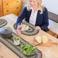 Homespice Flint Hill Braided Oval Table Runner, Warm Primitive Decor, Grey 11x36 - Jute Dining Table Accessories - Rich Colors, Easy to Clean, Durable and Protects Furniture
