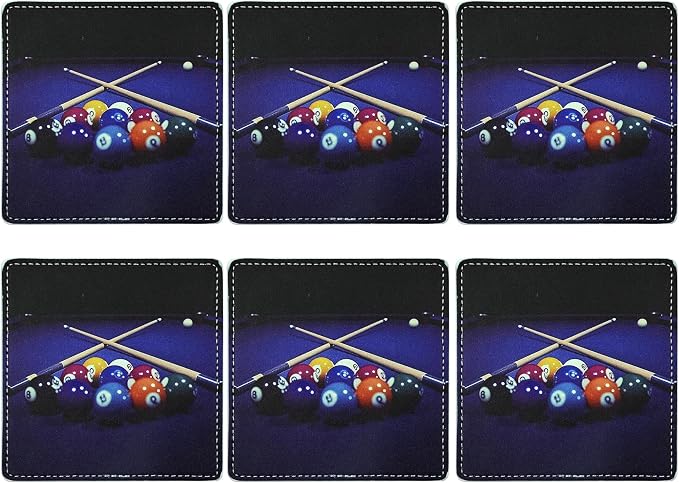 Marble Coasters Square Leather Drinks Coaster Set - Image 2