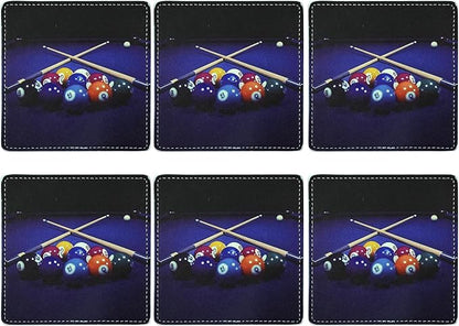 Marble Coasters Square Leather Drinks Coaster Set - Image 2