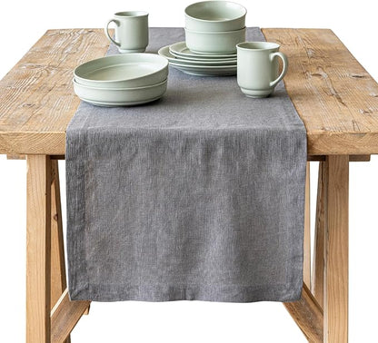 Over&Back 18x108 Washed 100% Linen Table Runner by overback