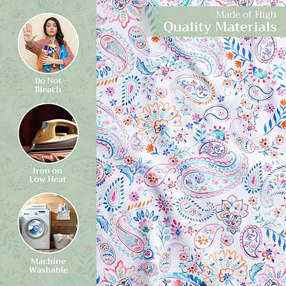 Maison d' Hermine Cloth Napkins Set of 4 100% Cotton Everyday Reusable Square Napkins Cloth Washable Dinner Party Wedding Restaurant Valentines Day Decorations Spring/Summer (Indian Floral, 20" x 20")