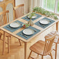 Softalker Faux Linen Placemats Set of 12-12 x 18 Inch, Heat Resistant Double Layered Durable Burlap Farmhouse Place Mats, Non-Slip Washable Rustic Table Mats for Dining, Kitchen, Party（Light Blue