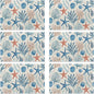 Watercolor Coral Starfish Shell Placemats Set of 6, Washable Table Mats for Kitchen Dining Table, Linen Place Mats for Party Holiday Decoration, Teal Ocean Retro