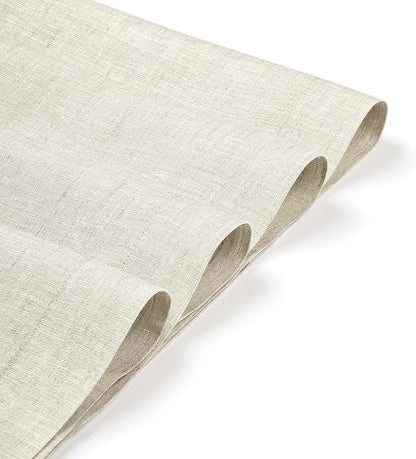 D'Moksha Homes Linen Placemats 14 x 19 Inch - Light Natural Placemats Set of 4-100% Pure Linen Table Place Mats for Valentines, Spring, Easter - Handcrafted and Machine Washable