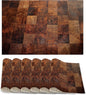 Brown Plaid Wooden Board Placemats Set of 6, Table Mates Non-Slip Heat Resistant Washable Linen Place Mats for Party Kitchen Dining Decoration Indoor Outdoor 12"x18"