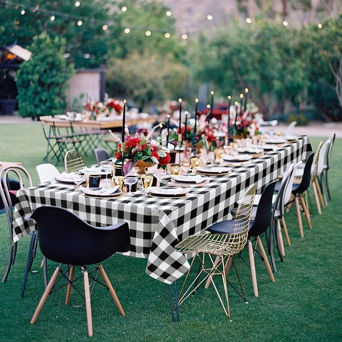 Checkered Tablecloth Rectangle 2 Pack 52 x 70 inch, Stain and Wrinkle Resistant - Image 4