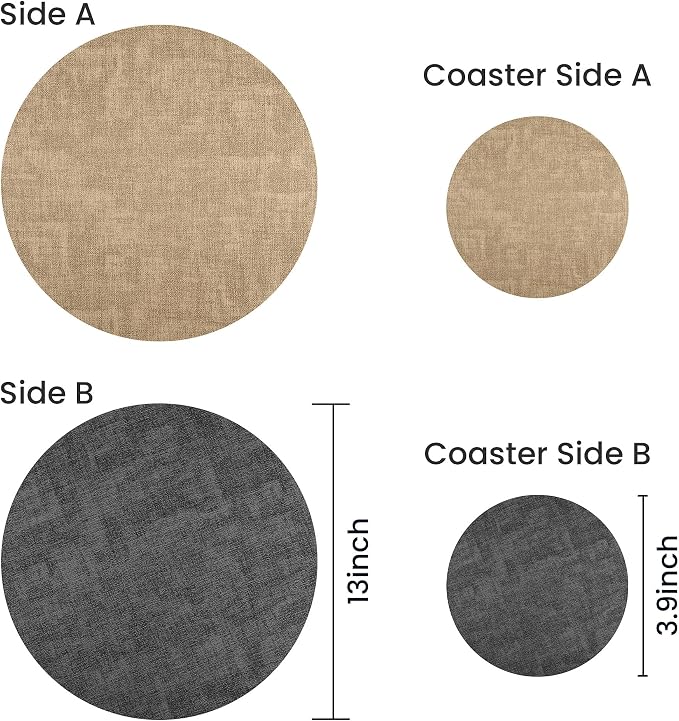Fyvva Placemats Set of 12, Stain & Scratch Resistant, - Image 2