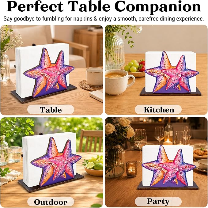 Starfish Decor Wood Napkin Holder - Image 6