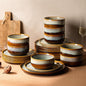 Ceramic Dinnerware Set for 8, 24-Piece Plates and Bowls Set | Handmade Reactive by TheTerra