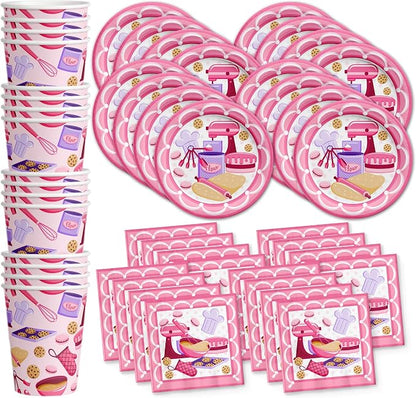 Little Baker Birthday Party Supplies Set Plates Napkins Cups Tableware Kit by BirthdayGalore