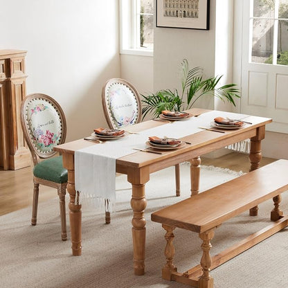 Braided Farmhouse Table Runner, Braided White 13x36 Inch, Cotton Linen Table - Image 3