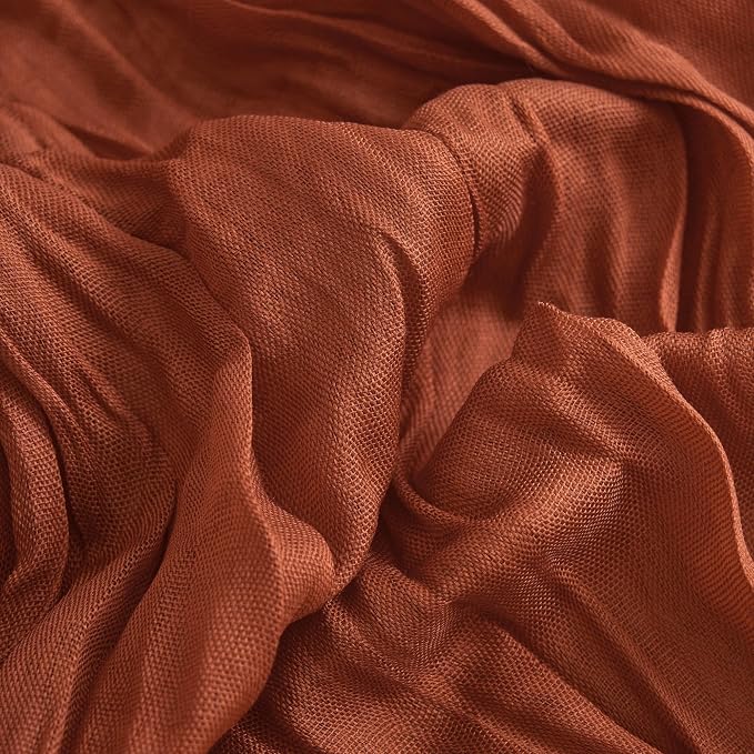 Asee'm 12pcs Terracotta Fall Cheesecloth Table Runner 10FT Burnt Orange | Boho - Image 5