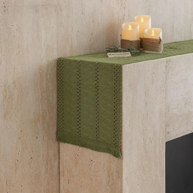 Keketoarrange Boho Macrame Table Runner 12x48 Inch | Woven Burlap Rustic Runner - Image 4