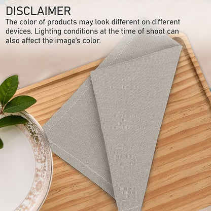 Ruvanti Cloth Napkins Set of 12, 18x18 Reusable Napkins Cloth Washable, Soft & Durable Table Napkins, Poly Cotton Fabric Dinner Napkins for Parties, Christmas, Thanksgiving, Weddings - Deep Taupe