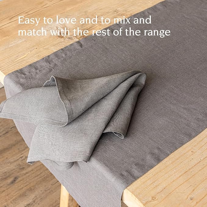 Over&Back 18x108 Washed 100% Linen Table Runner - Image 3