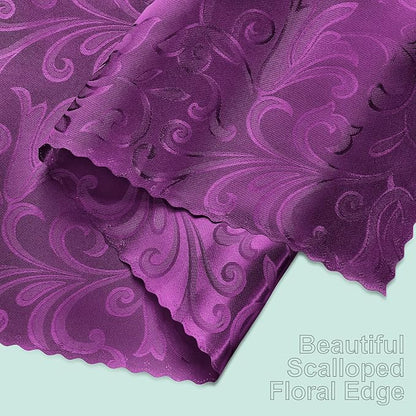 2 Pack Purple Damask Satin Table Runner 12 x 108 Inch | Bright Smooth Damask - Image 7