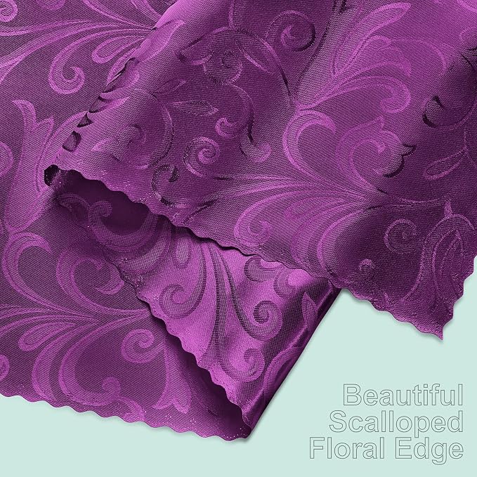 Purple Satin Table Runner 12 x 108 Inch, 6 Pack | Bright Smooth Damask - Image 7