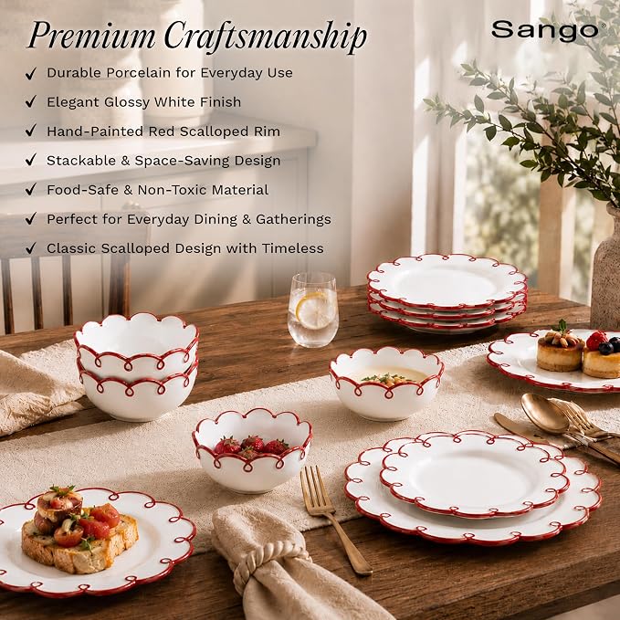 Sango 12-Piece Stoneware Dinnerware Set - Image 3