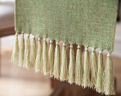 Green Table Runners 72 Inches Long, Burlap Linen Style Rustic Farmhouse Table - Image 6