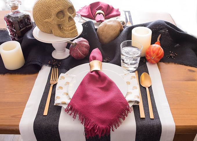 DII Everyday Collection, Fringed Solid Tabletop, Napkin Set, 6 Piece - Image 8