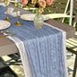 4 Pack Dusty Blue Cheesecloth Table Runner Rustic Gauze 22x120 inch Long Table Runner for Wedding Bridal Shower Birthday Party Banquet Boho Decoration(#30)