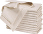Bedding Craft Cloth Dinner Napkins Linen Flax Cotton 18x18 Set of 12 – Natural with Lace & Mitered Corners – Machine Washable Reusable Fabric Napkins for Weddings, Parties & Table Decorations