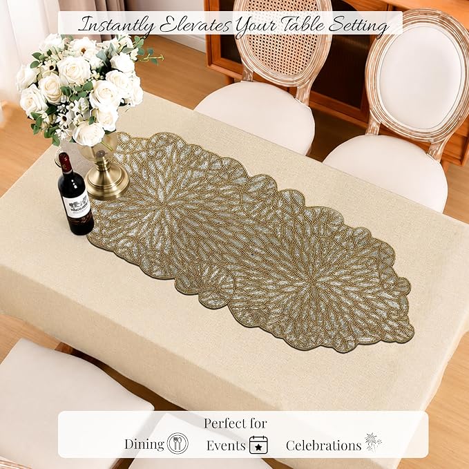 Hand Beaded Table Runner 13 x 36 Inch, Decorative Glass Bead Table Runner - Image 5
