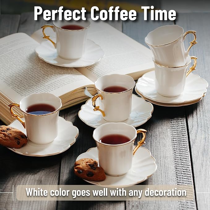 BTaT- Porcelain Espresso Cups Set, 3 oz, 12 Set, Small Coffee Mugs | Elegant - Image 7