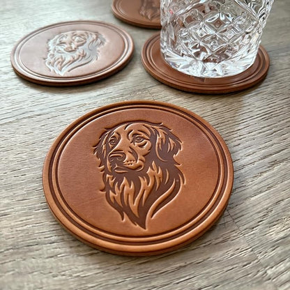 Dog Breed Leather Coasters – Premium Full Grain Table Protectors - Image 3