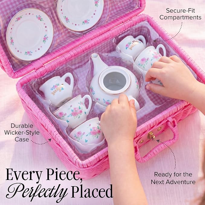 Giggle & Honey® Floral Porcelain Tea Set - Image 5