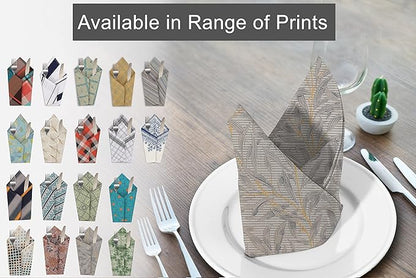 RUVANTI Cloth Napkins Set of 6 Cotton 100%, 18x18 Inches Napkins Cloth Washable, Soft, Absorbent. Cotton Napkins for Parties, Christmas, Thanksgiving, Weddings, Dinner Napkins Cloth - Leafy