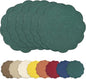 AHHFSMEI Round Faux Linen Placemats Set of 6 Waterproof Table Mats Heat Resistant Non-Slip and Stain Proof for Kitchen Dining Elegant Decor (Forest Green,6)