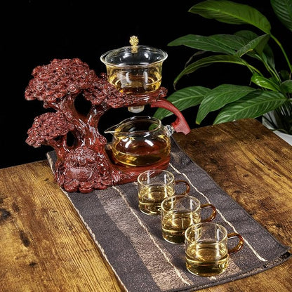 Zurucily Glass Teapot Set with Infuser Semi Automatic Tea Set Magic Teapot - Image 4