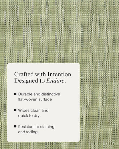 Chilewich Bamboo Placemats Set of 4 - Woven Rectangle Placemats - Reusable, Stain-Resistant, Indoor/Outdoor Tabletop Protection - 19" x 14" - Spring Green