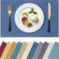 Homaxy Cloths Placemats for Dining Table Set of 4, Heat Resistant Washable Cotton Linen Blend Table Mats, Easy to Clean Place Mats for Indoor Outdoor Party Kitchen Decoration, 13" x 18", Blue