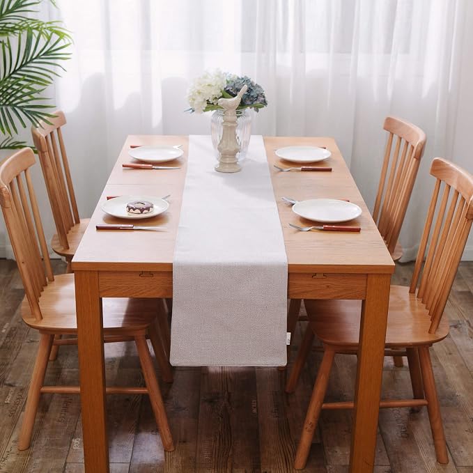 Soft Caddice Faux Linen Table Runner 2 Side - Image 7