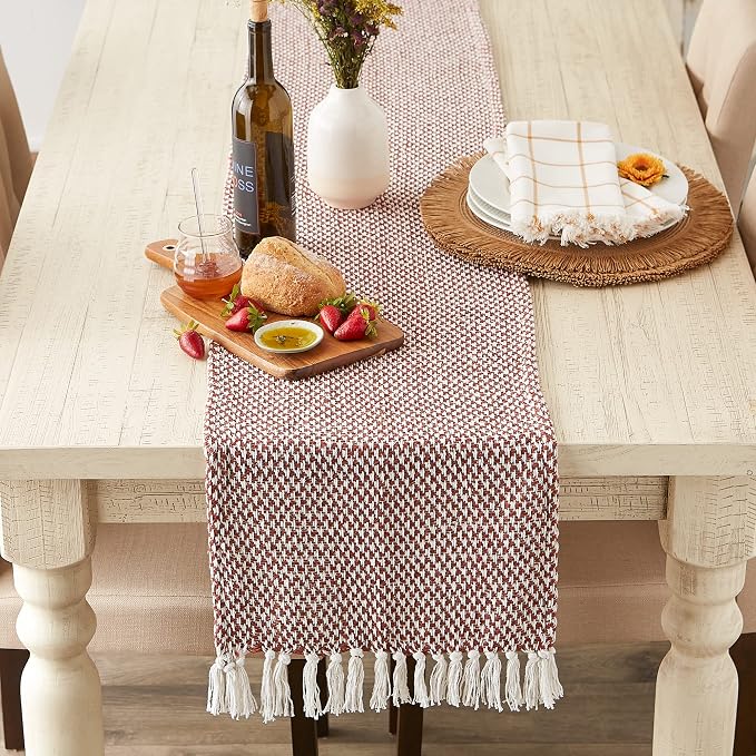 DII Woven Basics Collection 100% Cotton Knit Table Runner - Image 2