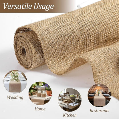 10 Pack Burlap Table Runners 12 x 71 Inch Rustic Linen Table Runner Natural - Image 7