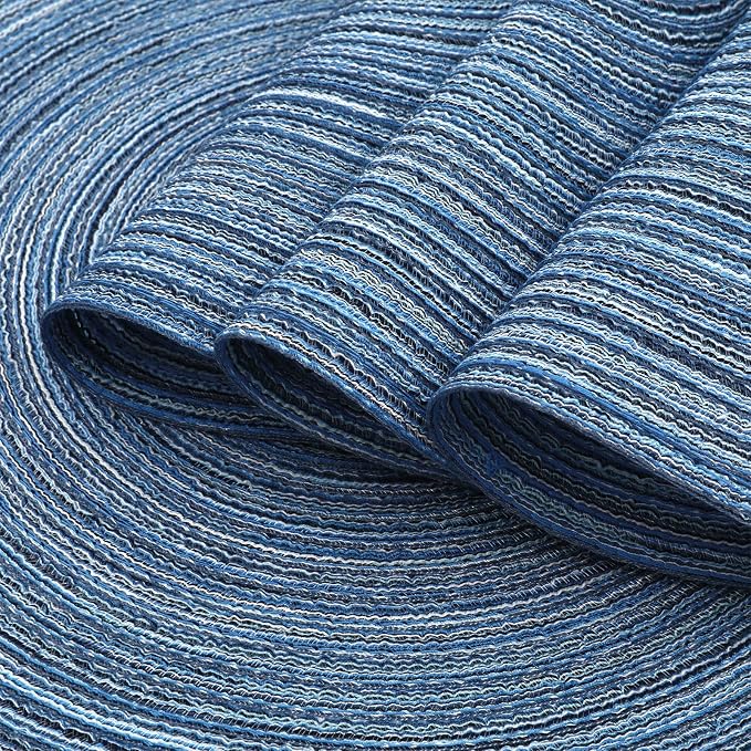 SHACOS Round Braided Placemats Set of 6 Circle Place Mats Kitchen Table Mats - Image 4
